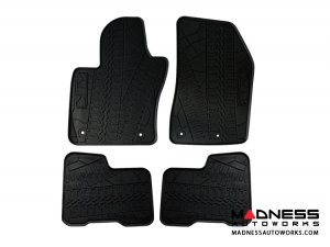 FIAT 500X Floor Mats - All Weather - Rubber - Premium - Front + Rear Set - Black 